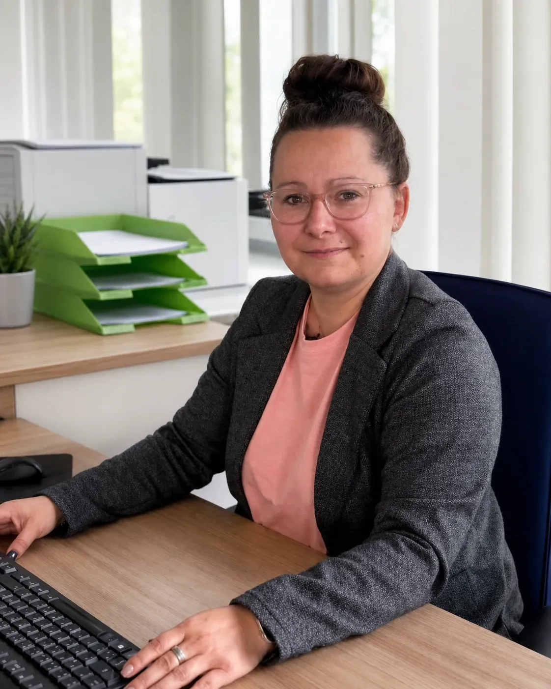 Patricia Dannemann am Arbeitsplatz.